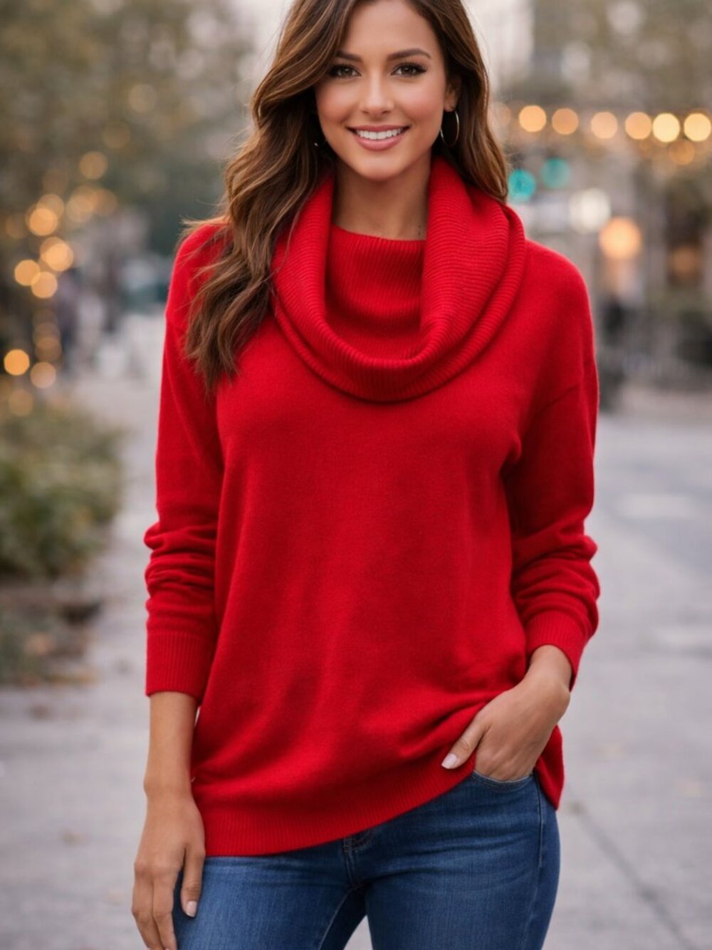 Outlander Studio Lambswool Angora Red Turtleneck sweater